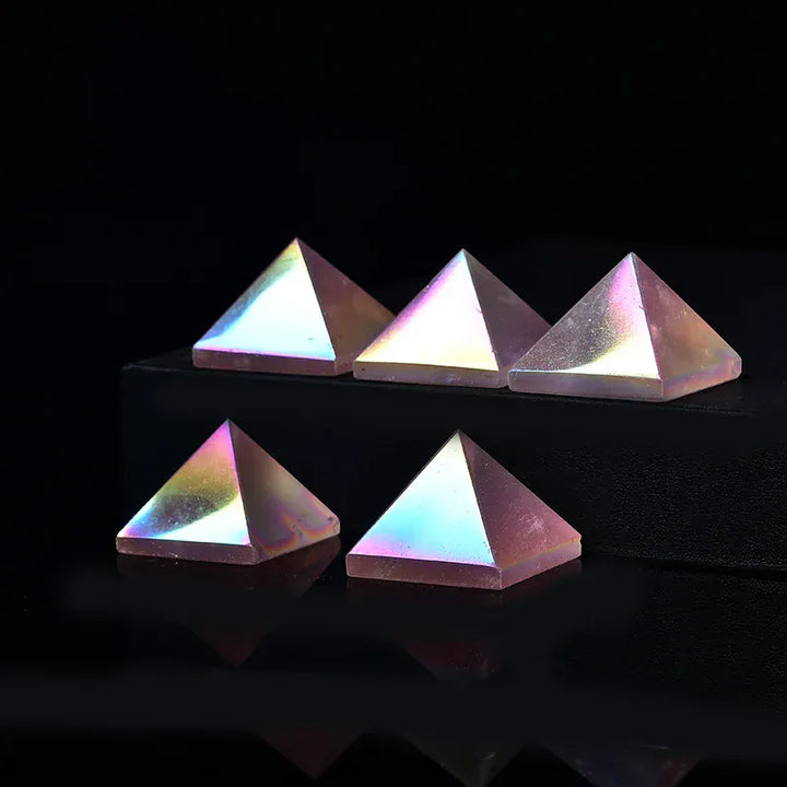 1PC Natural Aura Rose Quartz Pyramid Tower Healing Stone Energy Quartz Home Decoration Reiki Polished Stone Chakra Tower Pyramid
