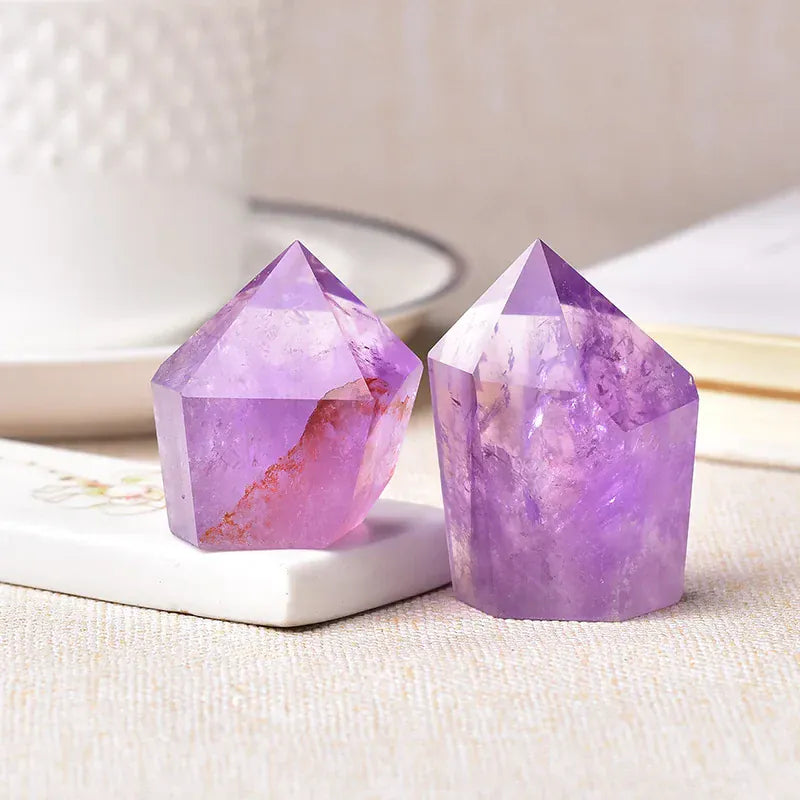 Natural Amethyst Crystal Point Tower