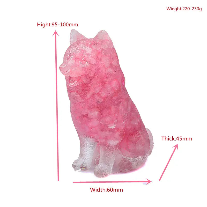 Natural Crystal Gravel Silica Gel Colourful Animal Dog Figurine Crafts Souvenir Home Decor Specimen Reiki Energy Stone Gift