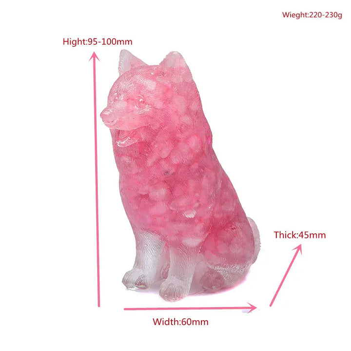 Natural Crystal Gravel Silica Gel Colourful Animal Dog Figurine Crafts Souvenir Home Decor Specimen Reiki Energy Stone Gift