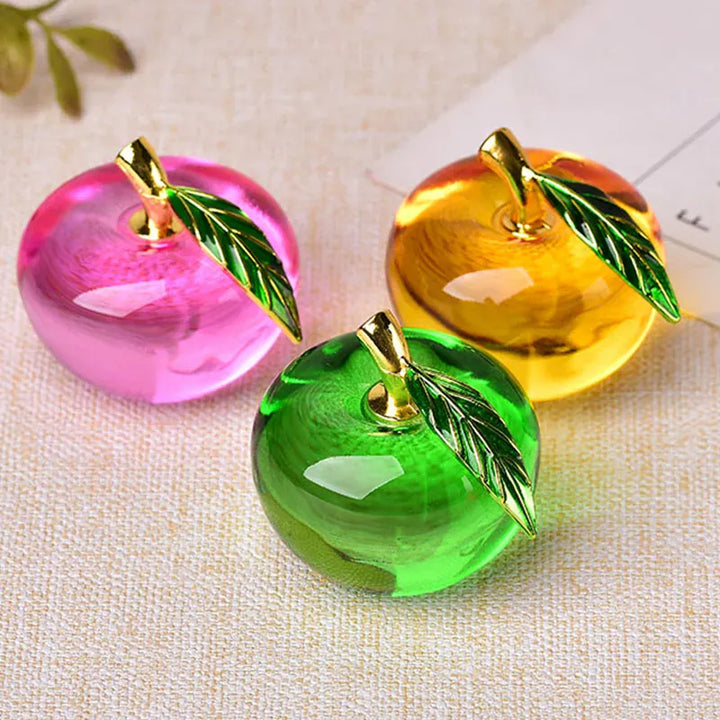 Apple Ornaments Coloured Glaze Decoration Glass Home Decoration Crystal Quartz Purple Red Pink Yellow Lucency Gift Souvenir