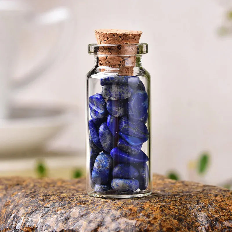 1PC Natural Crystal Glass Wishing Bottle Home Decor Healing Stone Natural Polished Stones Lucky Drifting Bottle Birthday Gifts