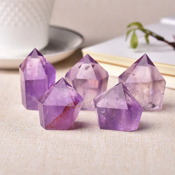 Natural Amethyst Crystal Point Tower