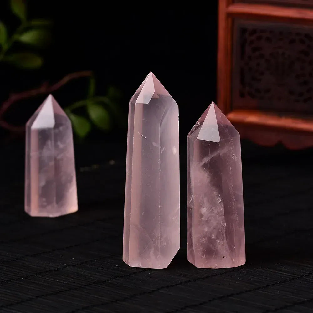 Rose Quartz Crystal Point Tower