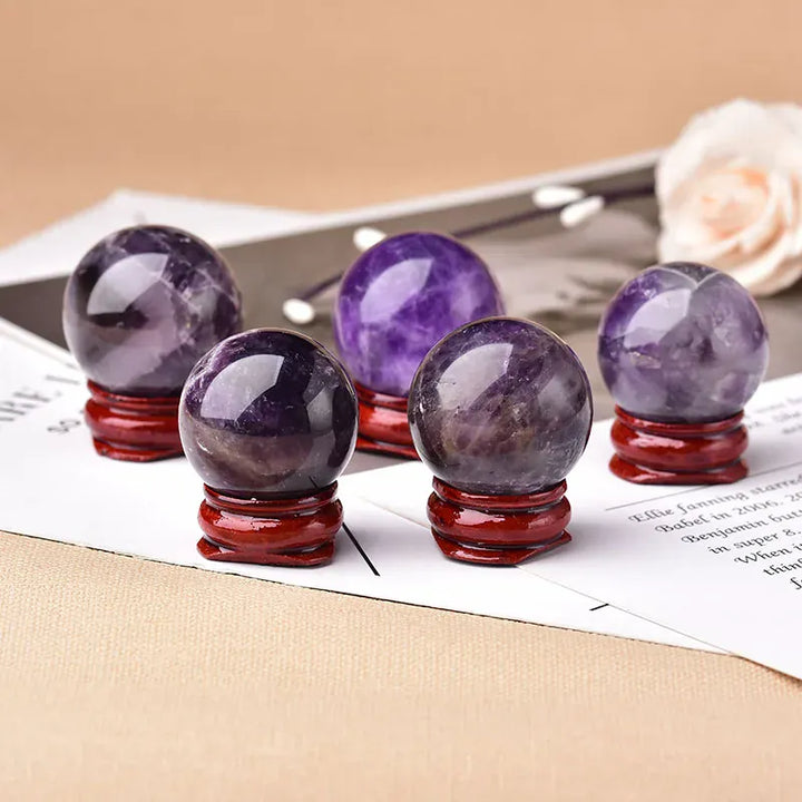 Natural Dream Amethyst Ball Reiki Healing Stone Home Decoration Energy Stone Gemstone Ball Mineral Meditation Ornaments Gift