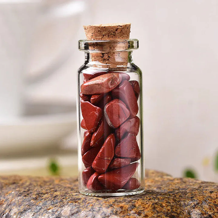 1PC Natural Crystal Glass Wishing Bottle Home Decor Healing Stone Natural Polished Stones Lucky Drifting Bottle Birthday Gifts