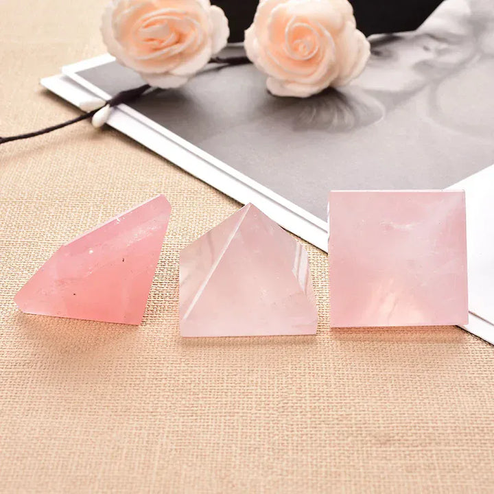 1PC Natural Rose Quartz Pyramid Crystal Quartz Energy Healing Stone Reiki Chakras Meditation Home Decor Crafts Of Gem Stone