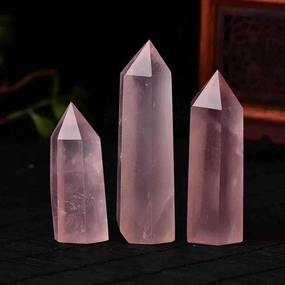 Rose Quartz Crystal Point Tower