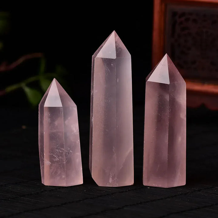 Rose Quartz Crystal Point Tower