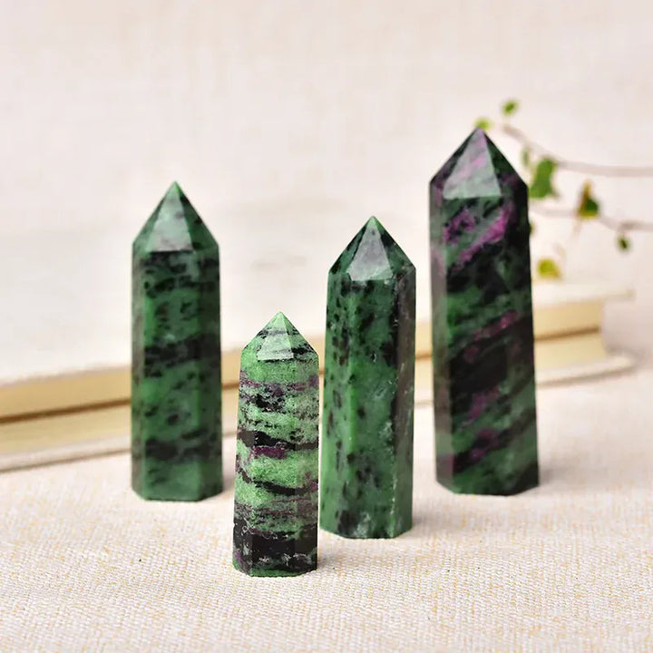 1PC Natural Crystal Point Epidote Healing Obelisk Green Quartz Tower Ornament for Home Decor Reiki Energy Stone Pyramid gift