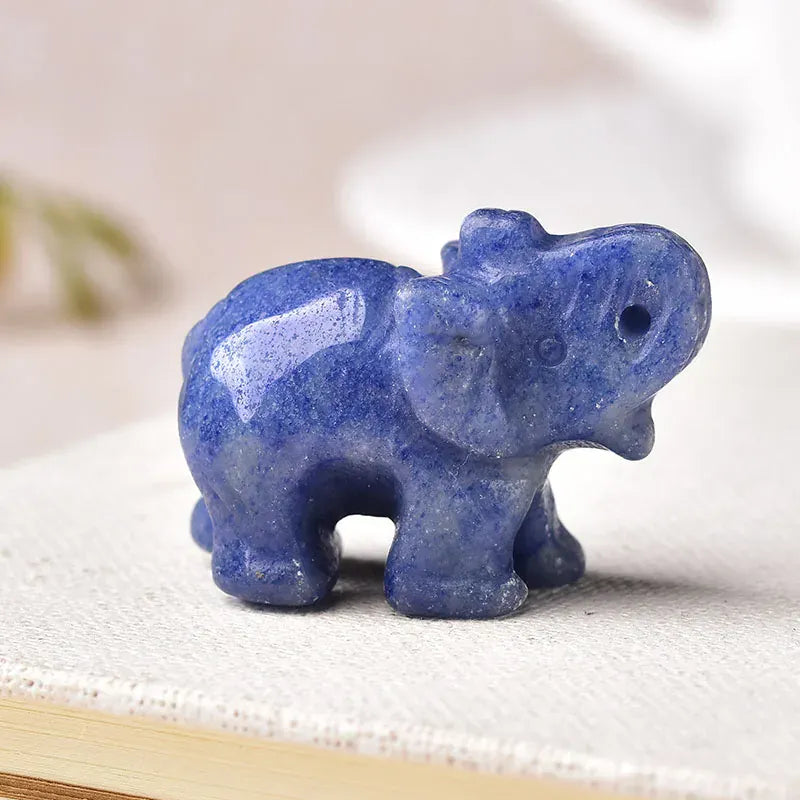 1PC Natural Crystal Rose Quartz Elephant Amethyst Obsidian Animals Stone Crafts Small Decoration Home Decor Christmas Present