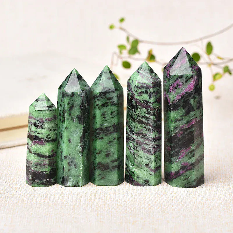 1PC Natural Crystal Point Epidote Healing Obelisk Green Quartz Tower Ornament for Home Decor Reiki Energy Stone Pyramid gift