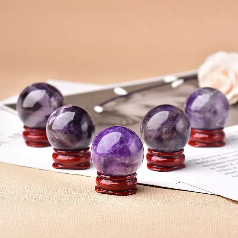 Natural Dream Amethyst Ball Reiki Healing Stone Home Decoration Energy Stone Gemstone Ball Mineral Meditation Ornaments Gift