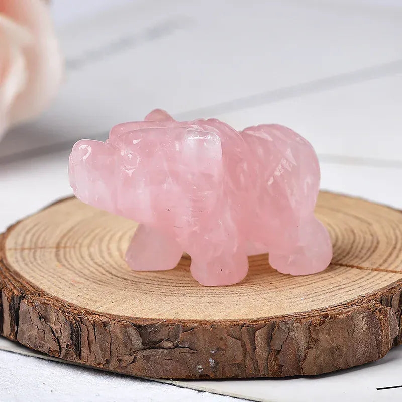 1PC Natural Crystal Bear Figurine Animals Stone Reiki Polished Crafts Small Decoration Home Decor Christmas Present Souvenir