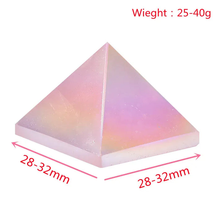 1PC Natural Aura Rose Quartz Pyramid Tower Healing Stone Energy Quartz Home Decoration Reiki Polished Stone Chakra Tower Pyramid