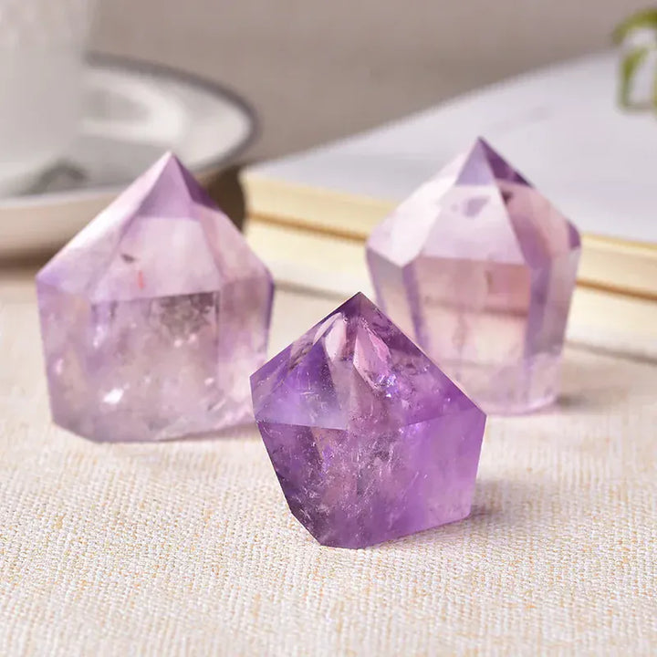Natural Amethyst Crystal Point Tower