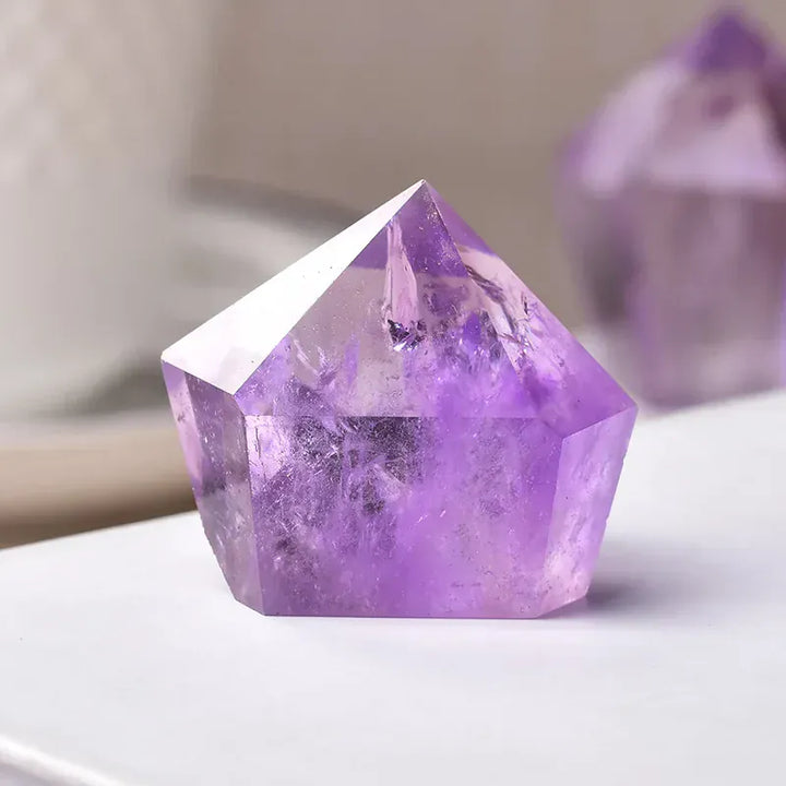 Natural Amethyst Crystal Point Tower