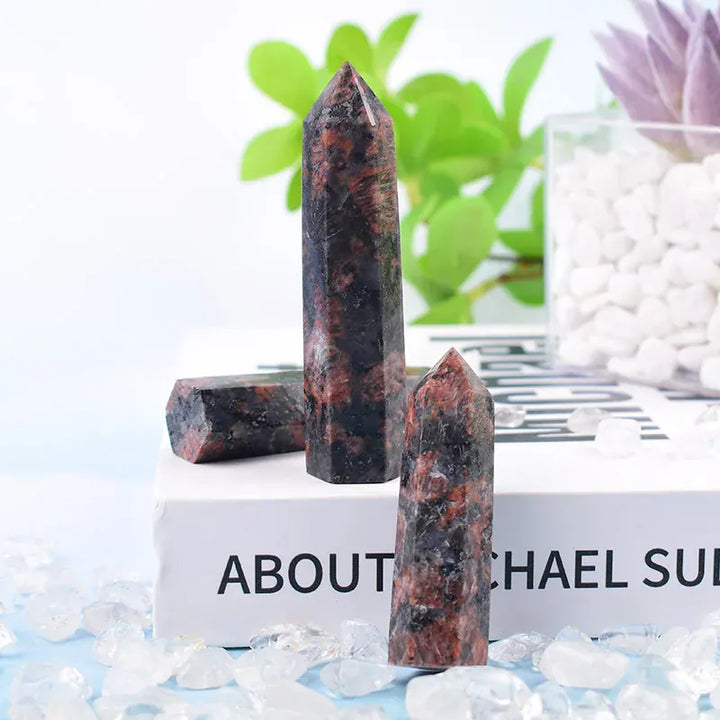 Red Labradorite Crystal Point Tower