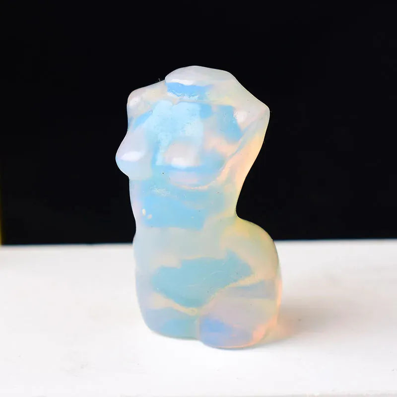 1PC Natural Crystal Carved Female Model Healing Crystal Figurines Reiki Gemstone Crafts Home Decoration Men and Women Gift