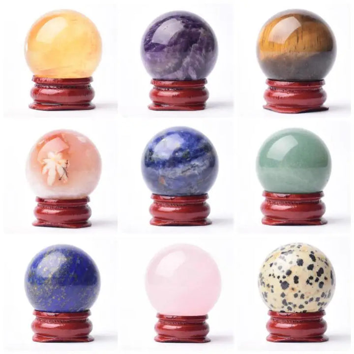 Polishing Natural Stone and Crystal Ball Reiki Healing Stone Home Decor Energy Gemstone Collection Mineral Meditation Ornaments