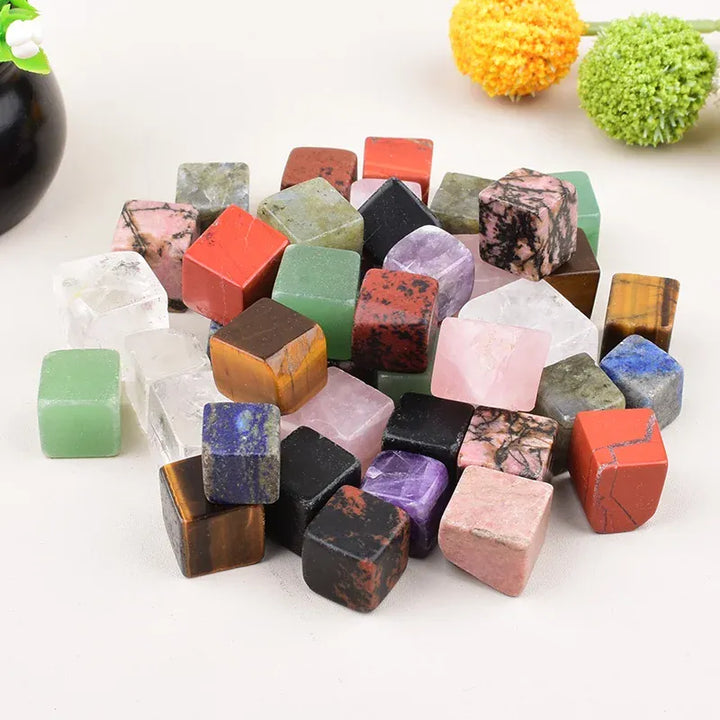 Natural Crystal Polished Rose Quartz Amethyst Obsidian Cube Ore Mineral Specimen Gem Ornaments For Home Decoration DIY Gifts