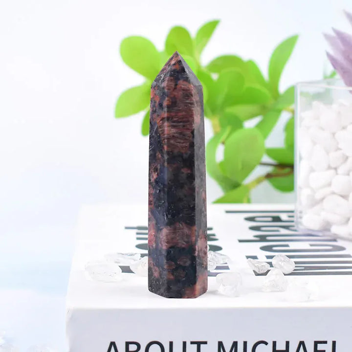 Red Labradorite Crystal Point Tower