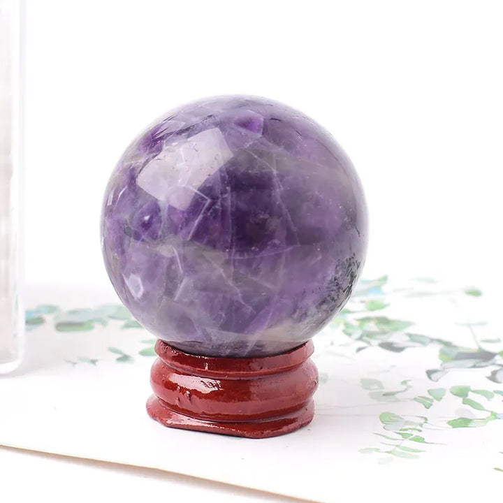 Natural Crystal Amethyst Polished Crystal Ball Reiki Healing Stone Home Decoration Energy Ball Mineral Meditation Ornament Gift