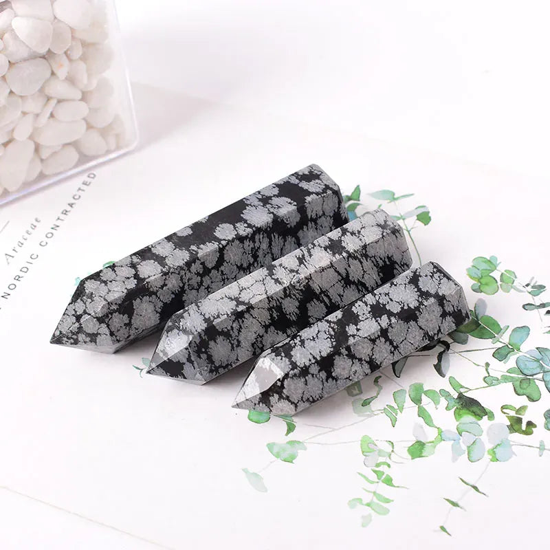 Snowflake obsidian Crystal Point Tower