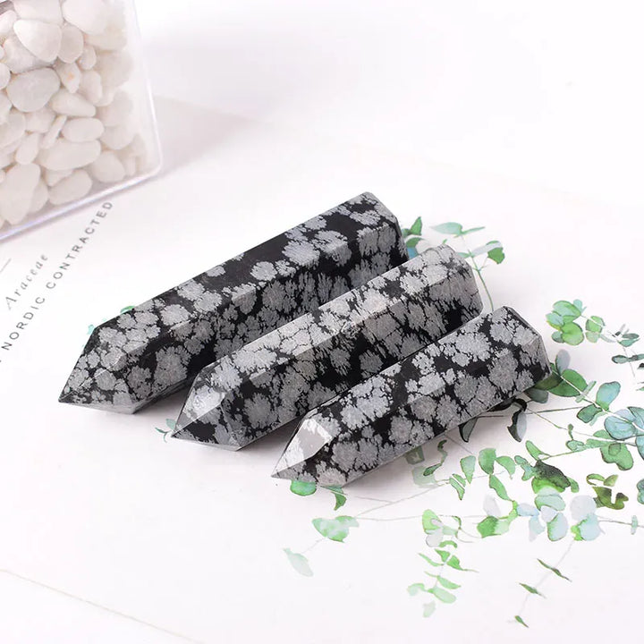 Snowflake obsidian Crystal Point Tower