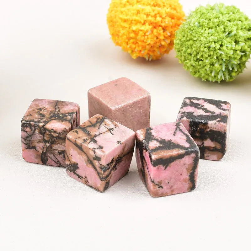 Natural Crystal Polished Rose Quartz Amethyst Obsidian Cube Ore Mineral Specimen Gem Ornaments For Home Decoration DIY Gifts