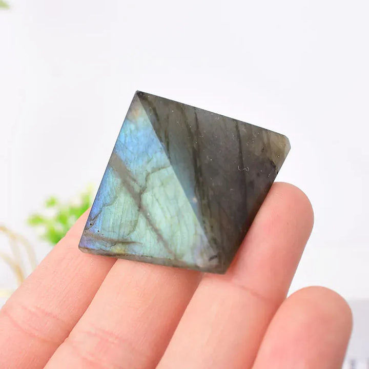 Natural Crystal Polished Labradorite Pyramid Healing Stone Chakra Reiki Crystal Tower Home Decor Meditation Ore Mineral Gift