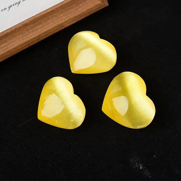Natural Selenite Polished Heart Shaped Electroplate Aura Selenite Love Crystal Reiki Healing Stone Souvenir Home Decoration