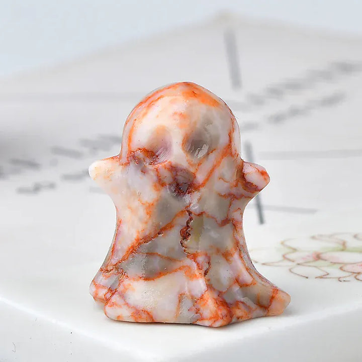 1PC Natural Crystal Stone loveliness Ghost Cartoon Mineral Halloween Ornaments Carved Healing Stone Reiki Home Decoration Gift