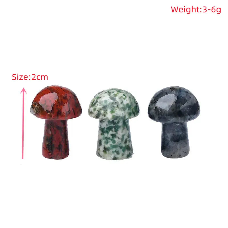 10Pcs Natural Crystal Mini Mushroom Gem Quartz Mushroom Mineral Healing Reiki Home Decoration DIY Crafts Gift Aquarium Stone