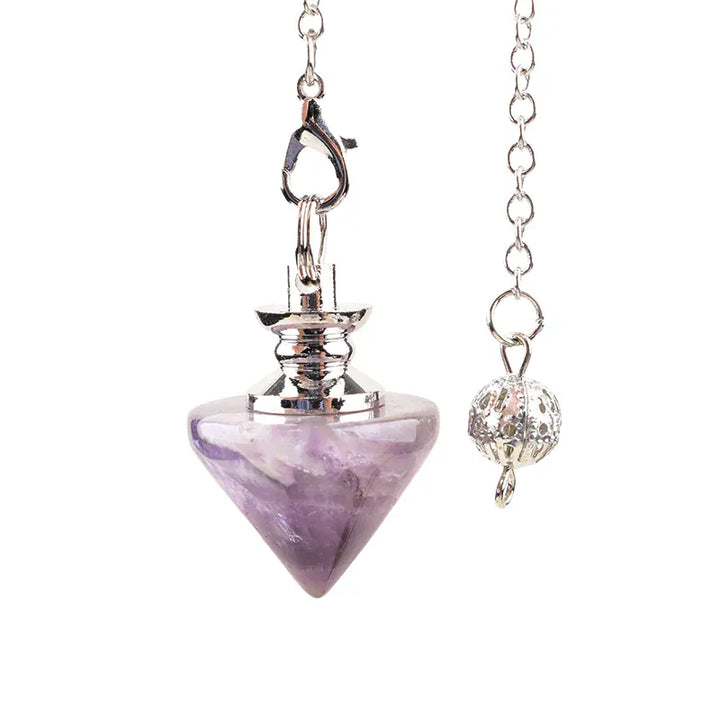 1PC Reiki Healing Natural Crystal Stone Pendulum Crafts Cone Crystal Point for Dowsing Mineral Jewelry Amulet DIY Gift