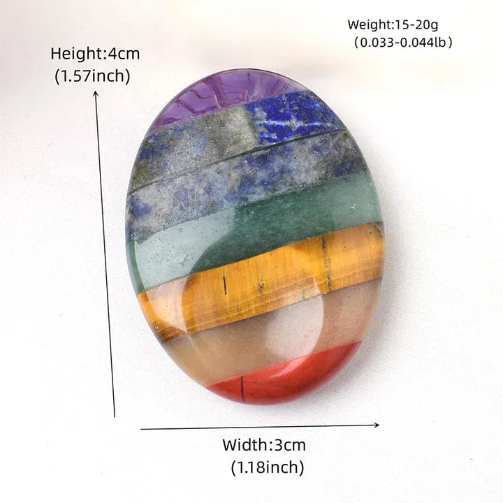 Worry Stone Natural Gemstone Polished Healing Stone Thumb Massage Seven Chakra Wicca Reiki Spiritual Therapy Minerales Ornaments