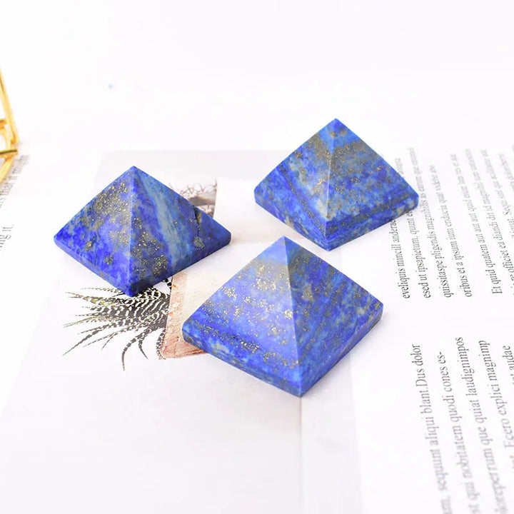 Natural Crystal Polished Lapis Lazuli Pyramid Healing Stone Reiki Energy Tower Meditation Ornaments Natural Stone Carved Tower