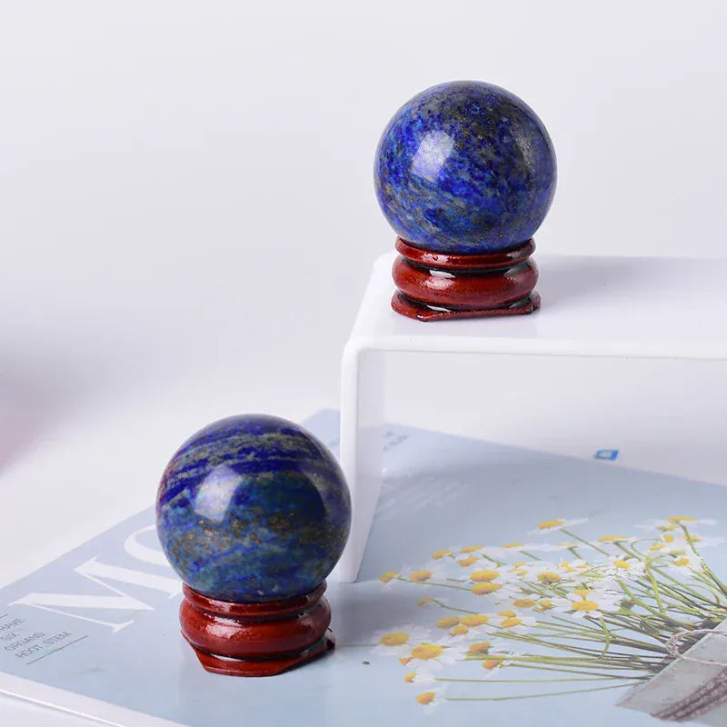 3cm Natural Lapis Lazuli Ball Reiki Healing Stone Home Decoration Energy Gemstone Ball Mineral Meditation Ornaments Gift