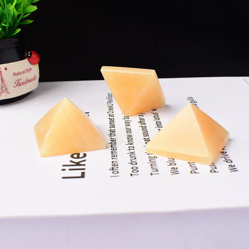 Natural Crystal Polished Yellow Aventurine Pyramid Crystal Tower Healing Stone Energy Tower Home Decor Reiki Stone Chakra Tower