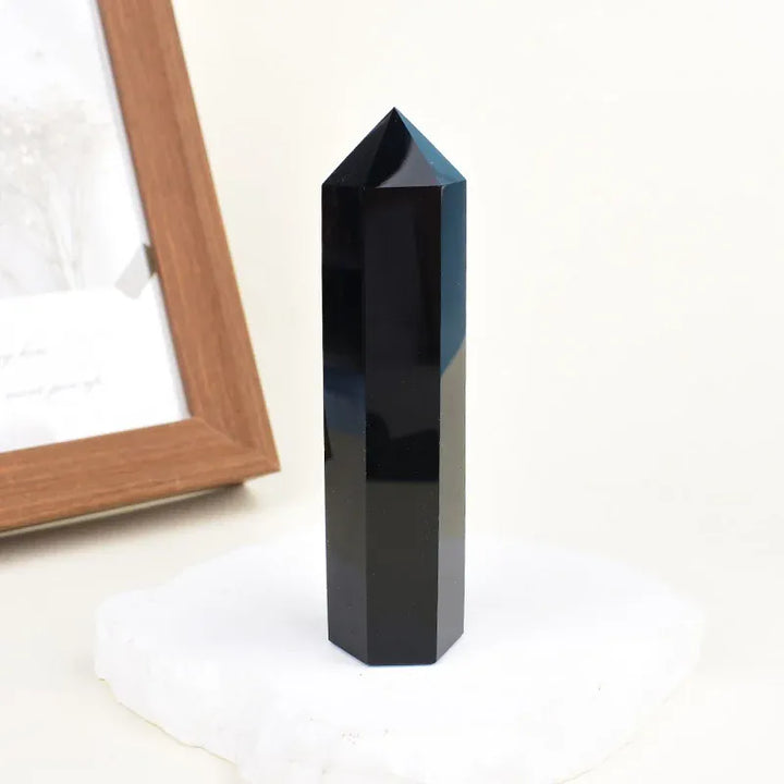 1Pc Natural Obsidian Crystal Obelisk Point Mineral Specimen Crafts Stone Beautiful Ornament Home Decor Pyramid Souvenir Gift