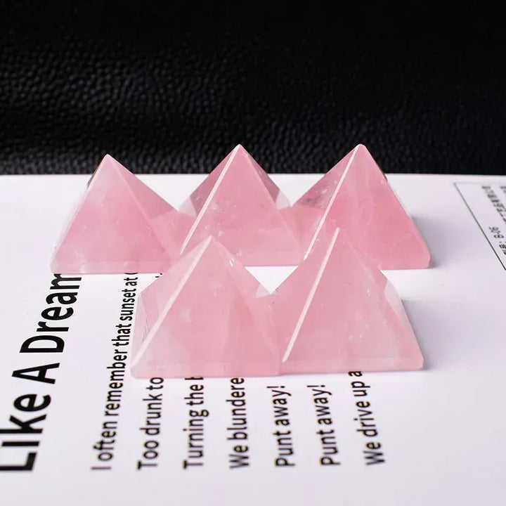 1PC Natural Rose Quartz Polished Pyramid Crystal Quartz Energy TowerHealing Stone Meditation Home Decor Crafts Of Gem Stone