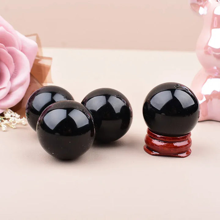 1Pc Natural Obsidian Polished Crystal Ball Reiki Energy Mineral Ornaments Gemstone Sphere For Home Decoration Gifts