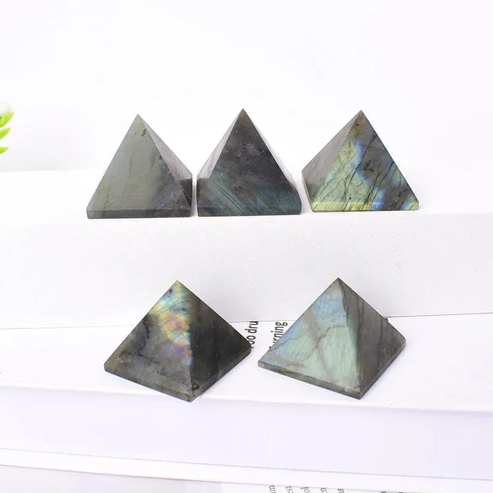 Natural Crystal Polished Labradorite Pyramid Healing Stone Chakra Reiki Crystal Tower Home Decor Meditation Ore Mineral Gift