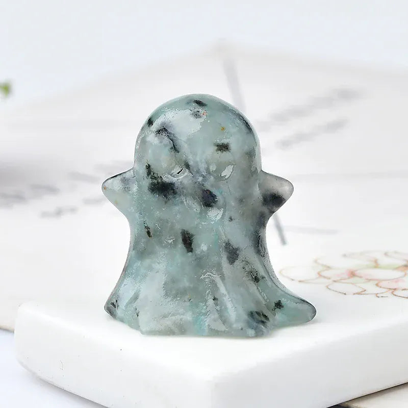 1PC Natural Crystal Stone loveliness Ghost Cartoon Mineral Halloween Ornaments Carved Healing Stone Reiki Home Decoration Gift