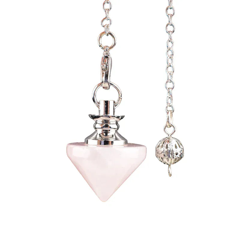 1PC Reiki Healing Natural Crystal Stone Pendulum Crafts Cone Crystal Point for Dowsing Mineral Jewelry Amulet DIY Gift