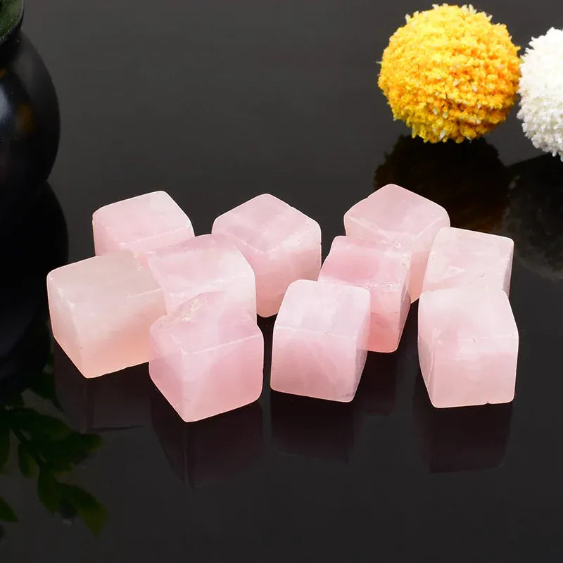 Natural Crystal Polished Rose Quartz Amethyst Obsidian Cube Ore Mineral Specimen Gem Ornaments For Home Decoration DIY Gifts