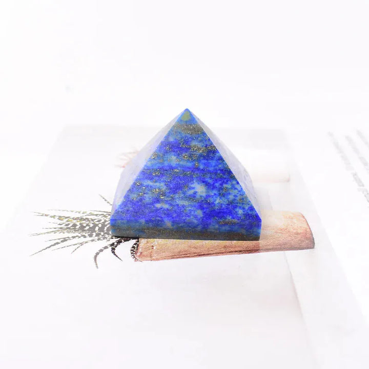 Natural Crystal Polished Lapis Lazuli Pyramid Healing Stone Reiki Energy Tower Meditation Ornaments Natural Stone Carved Tower