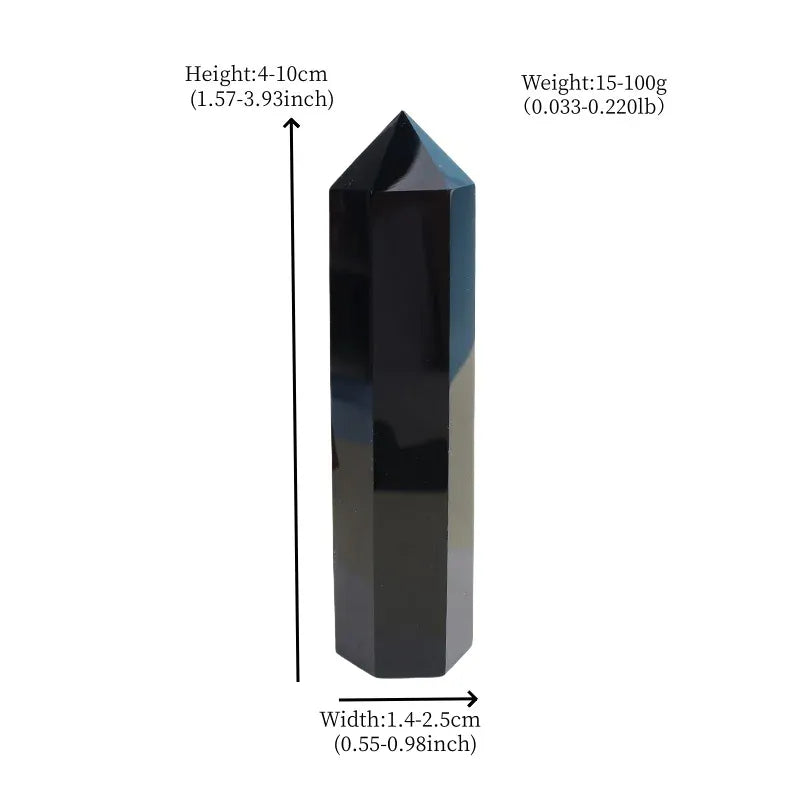 1Pc Natural Obsidian Crystal Obelisk Point Mineral Specimen Crafts Stone Beautiful Ornament Home Decor Pyramid Souvenir Gift