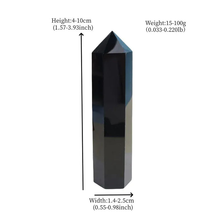 1Pc Natural Obsidian Crystal Obelisk Point Mineral Specimen Crafts Stone Beautiful Ornament Home Decor Pyramid Souvenir Gift