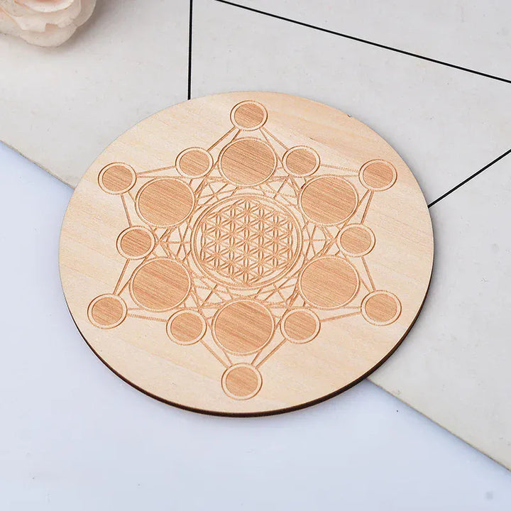 1PC 10Cm For Seven Chakra Healing Stone Seven Star Array Reiki Wood Plate Cube Yoga Chakra Home Decor Diy Gift
